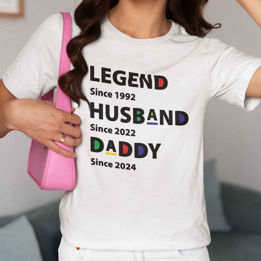 Personalized Legend Husband Daddy EST Shirt, Legend Husband Dad Shirt, Daddy Shirt, Fathers Day Gift, Funny Dad Birthday Gift for Men, Husband Gift, Gift For Dad