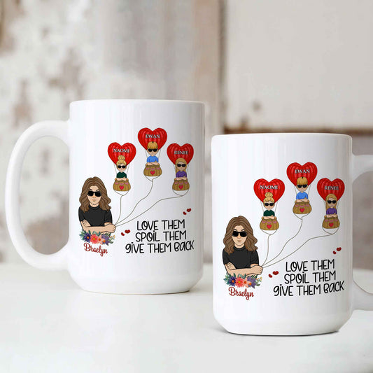 Personalized Grandma Mug, Love Them Spoil Them Give Them Back Mug, Grandma Mug, Announcement Mug, Mothers Day Gift, Gift for Grandma