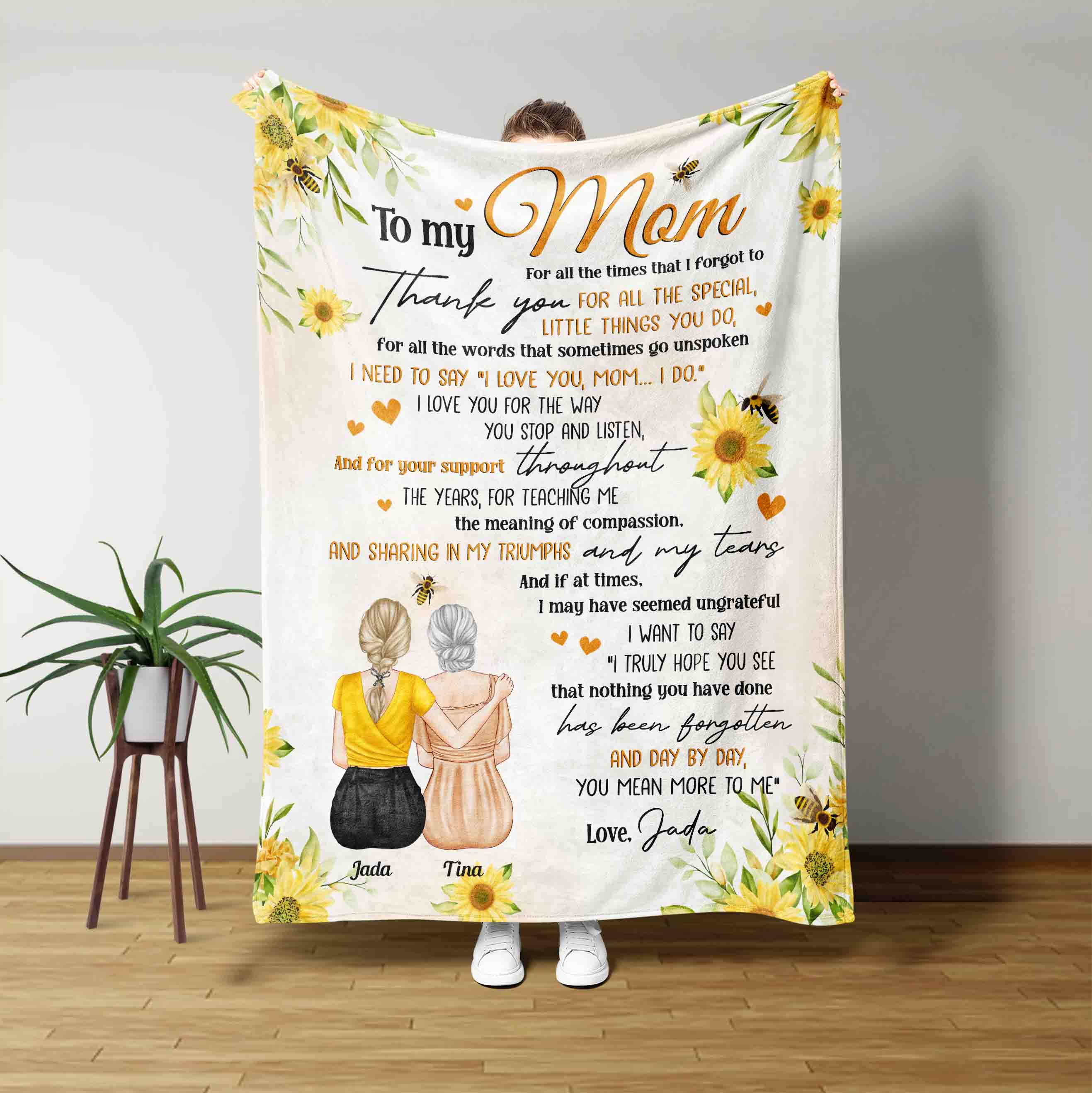 Mother's Day Gift Daughter To Mom Fleece Blanket Love Daughter To