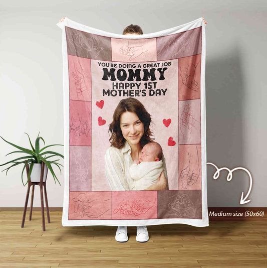 Personalized New Mom Photo Blanket, New Mom Blanket, First Mothers Day Gift, Gift for New Mom, Mommy and New Baby Gift, Gift For Mom