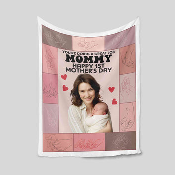 Personalized New Mom Photo Blanket, New Mom Blanket, First Mothers Day Gift, Gift for New Mom, Mommy and New Baby Gift, Gift For Mom