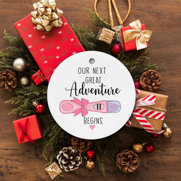 Our Next Great Adventure Begins Ornament, Pregnancy Announcement Ornament, Pregnant Ornament, Baby Coming Soon Ornament, New Parents Gifts
