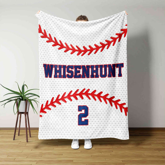 Personalized Name Blanket, Baseball Blanket, Family Blanket, Gift Blanket