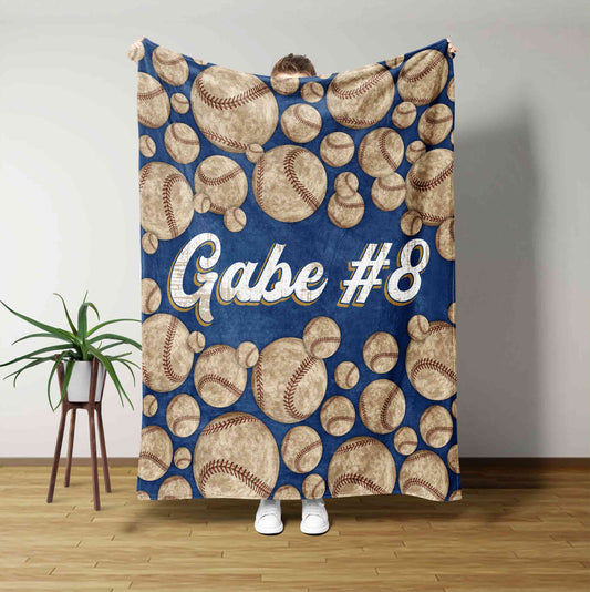 Personalized Name Blanket, Softball Blanket, Baseball Blanket, Family Blanket, Gift Blanket