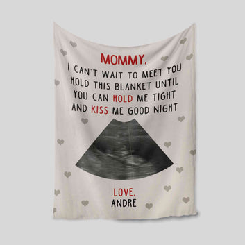 Mommy To Be Gift From Bump Blanket, New Mom Blanket, Personalized Baby Ultrasound Blanket, Mothers Day Blanket, Pregnancy Gift Blanket