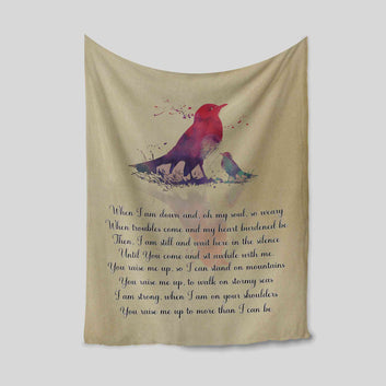 You Raise Me Up Lyric Blanket, Song Blanket, Bird Blanket, Music Blanket, Gift Blanket
