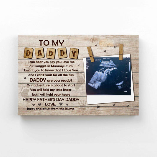 Personalized Image Canvas, To My Daddy Canvas, Ultrasound Canvas, Happy Father's Day Canvas