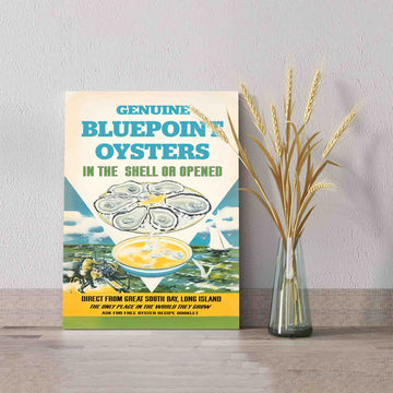 Genuine Bluepoint Oysters Canvas, Wall Art Canvas, Advertising Poster Canvas