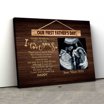 First Father's Day Canvas, Ultrasound Canvas, Family Canvas, Custom Name Canvas, Custom Image Canvas, Canvas Wall Art