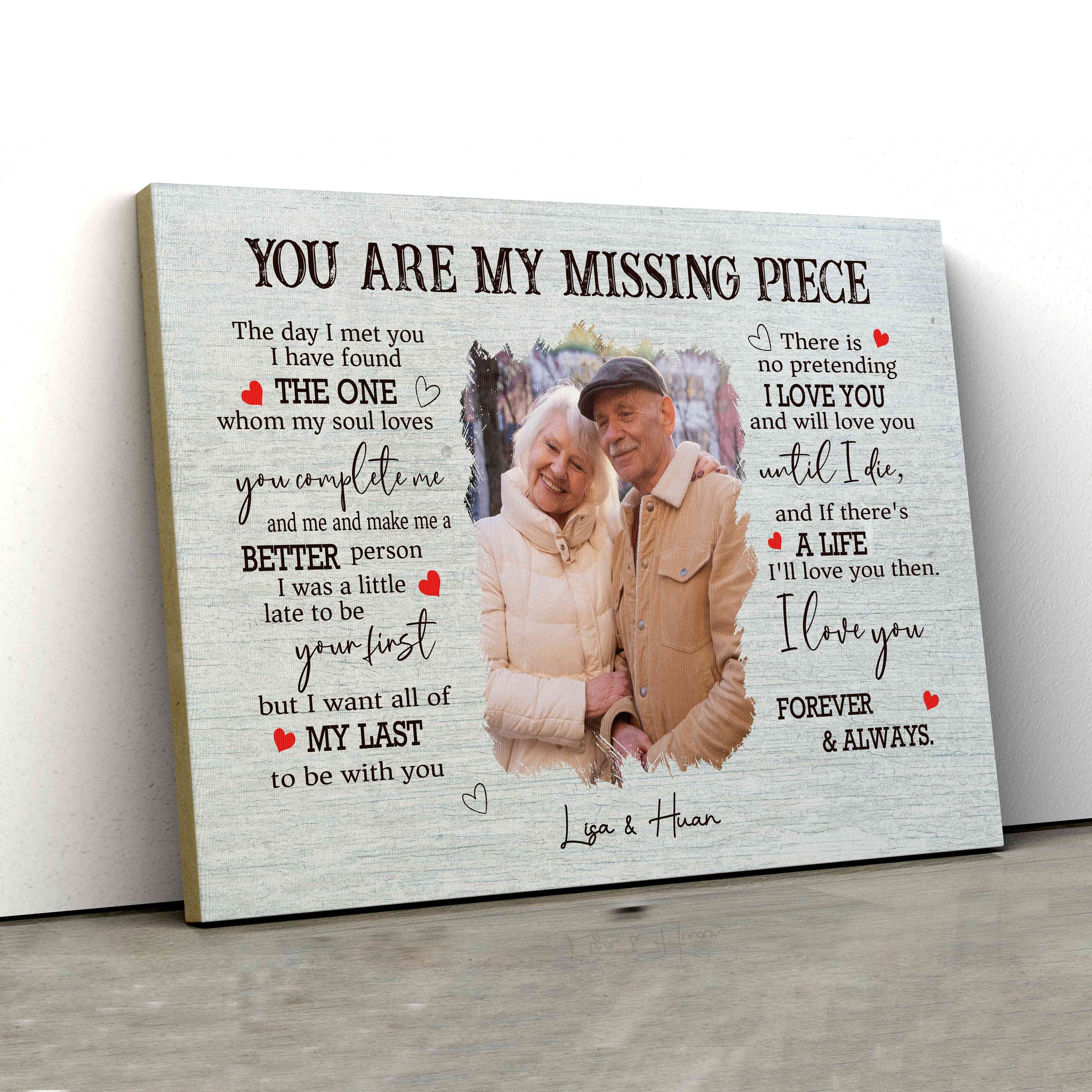 You Are My Missing Piece Canvas, Couple Canvas, Custom Name Canvas, Custom Image Canvas, Canvas Wall Art