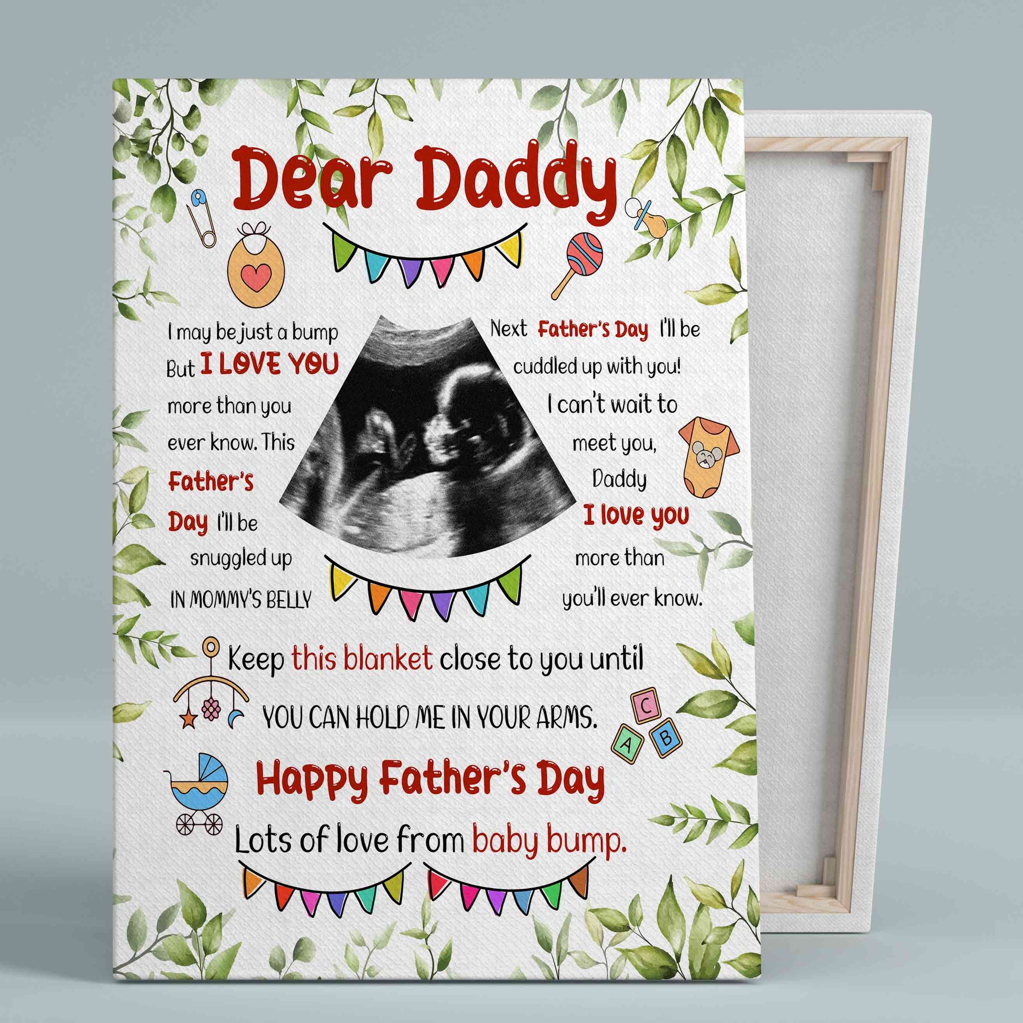 Personalized Father’s Day Canvas, Dad To Be Gift, New Dad Canvas, Ultrasound Canvas, Custom Baby Ultrasound Canvas, Pregnancy Gift