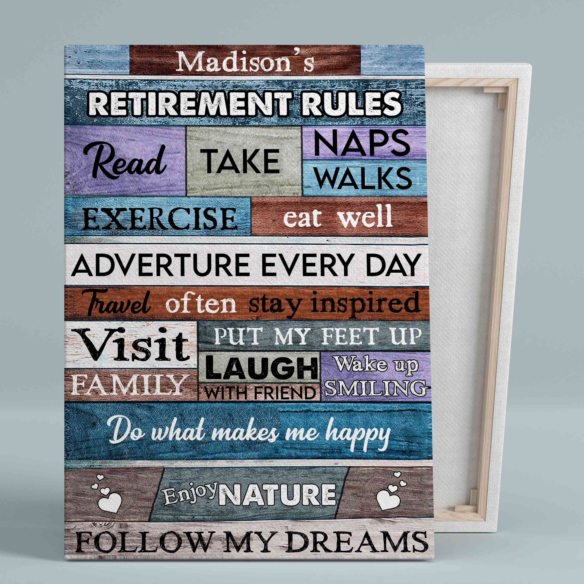 Retirement Rules Canvas, Rules of Retirement Poster, Custom Retirement Canvas, Retirement Gift, Employee Gift, Gifts for Retirement, Retiree Gift Ideas