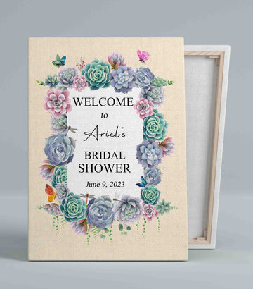 Custom Bridal Canvas, Welcome To Bridal Shower Canvas, Stone Lotus Canvas, Canvas For Bridal, Best Gift Canvas For Bridal