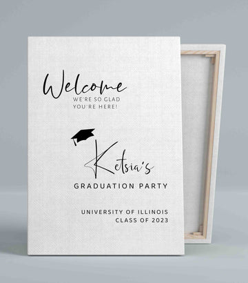 Welcome To Graduation Party Canvas, Graduation Party Canvas, Graduate Canvas, Custom Name Canvas, Best Gift Canvas For Graduate