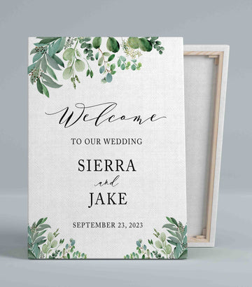 Welcome To Our Wedding Canvas, Wedding Canvas, Couple Canvas, Custom Name Canvas, Best Gift Canvas For Wedding