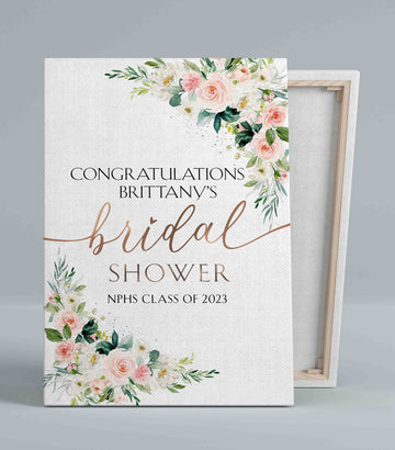 Congratulations Bridal Shower Canvas, Bridal Shower Canvas, Custom Name Canvas, Rose Canvas, Best Gift Canvas For Bridal Shower