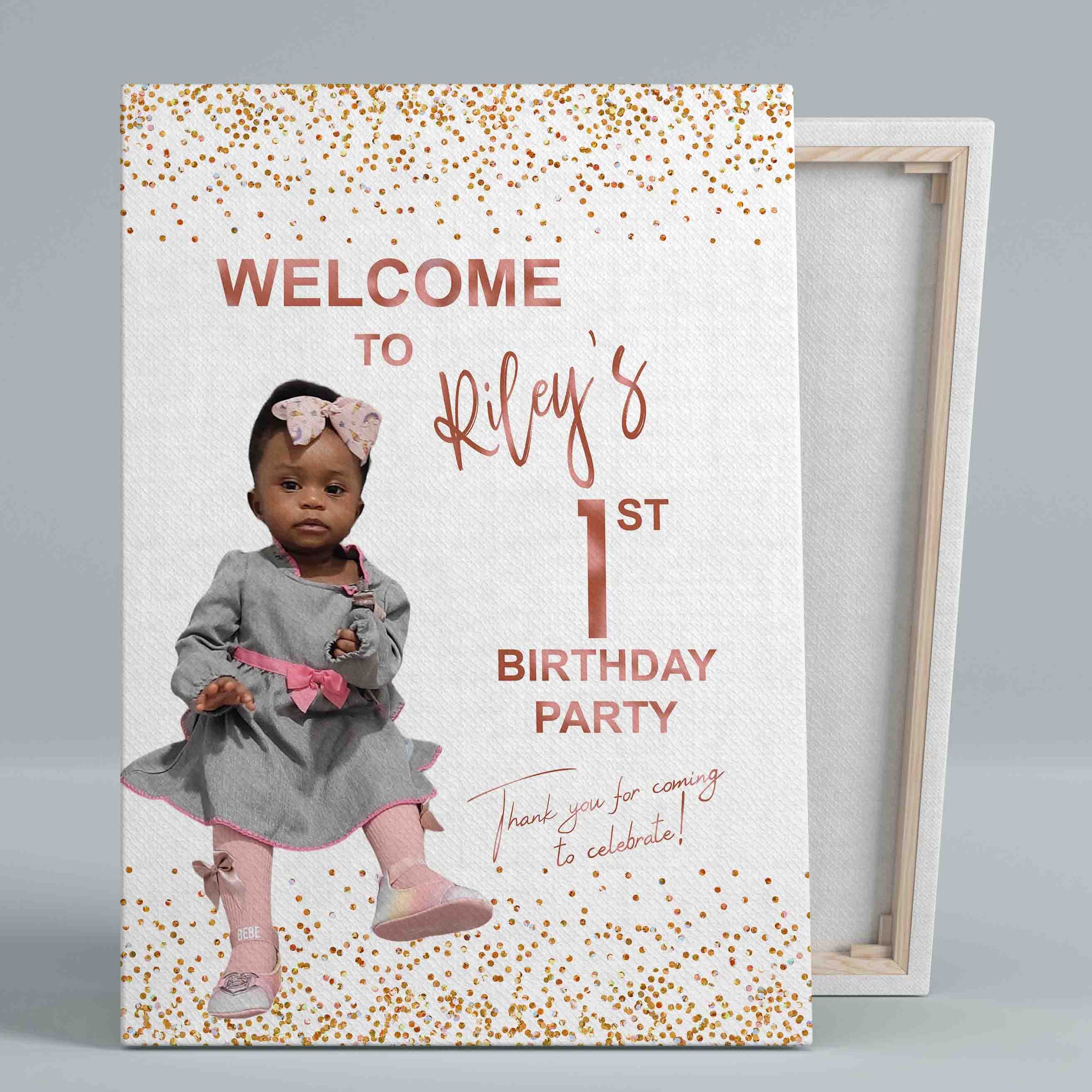 Welcome To Birthday Party Canvas, Birthday Party Canvas, Custom Image Canvas, Custom Baby Canvas, Best Gift Canvas For Baby