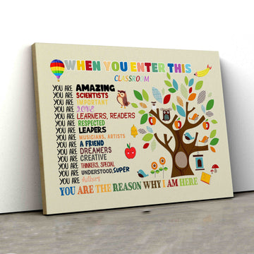 When You Enter This Classroom Canvas, Classroom Rules Canvas, Teachers Gift, Classroom Canvas, Back To School Canvas, Canvas For Student, Wall Art Canvas