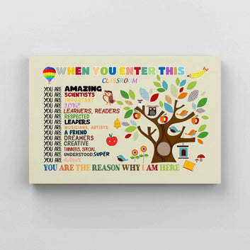 When You Enter This Classroom Canvas, Classroom Rules Canvas, Teachers Gift, Classroom Canvas, Back To School Canvas, Canvas For Student, Wall Art Canvas