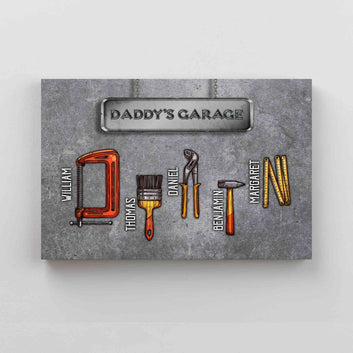 Personalized Daddy's Garage Canvas, Father's Day Canvas, Daddy's Garage Canvas, Dad Gift Ideas, Custom Name Canvas, Gifts For Dad, Father Gift, Canvas Prints