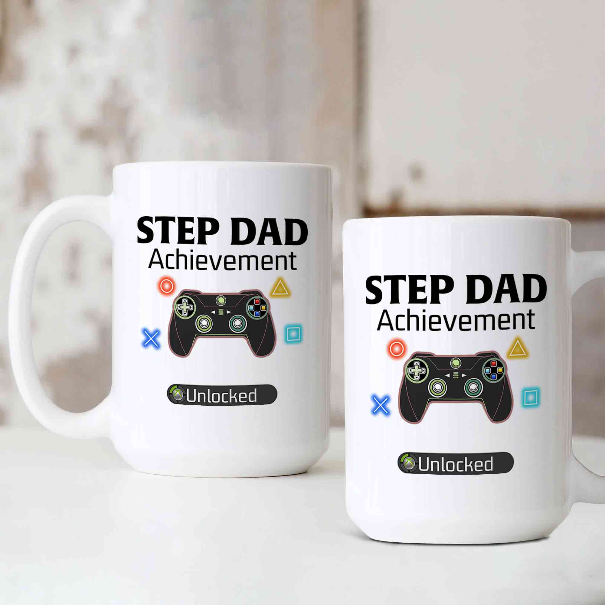Step Dad Mug, Achievement Unlocked Mug, Video Game Mug, Custom Name Mug, Gift Mug For Father
