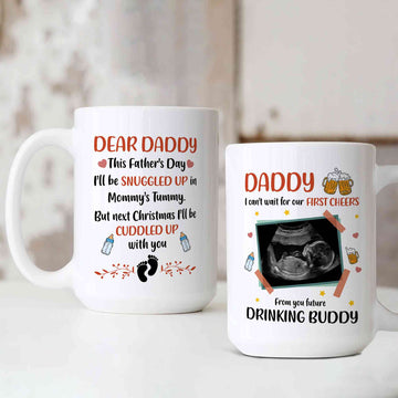 Personalized Ultrasound Photo Mug, Ultrasound Mug, Sonogram Mug, Pregnancy Reveal, Baby Announcement, Fathers Day Gift, Gift for New Dad