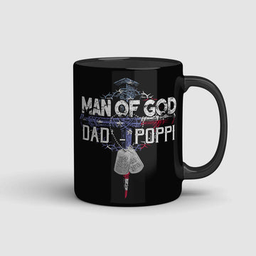 Personalized Dad Mug, Man Of God Mug, Dad Mug, Cross Mug, Custom Name Mug, Family Mug, Gift Mug