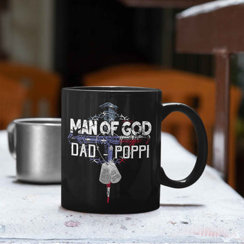 Personalized Dad Mug, Man Of God Mug, Dad Mug, Cross Mug, Custom Name Mug, Family Mug, Gift Mug