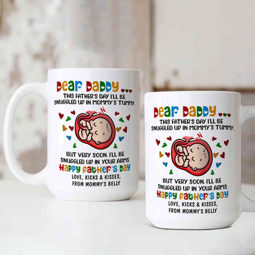 Dear Daddy Mug, Happy Father’s Day Mug, Personalized Name Mug, Fathers Day Gift, Gift for New Dad