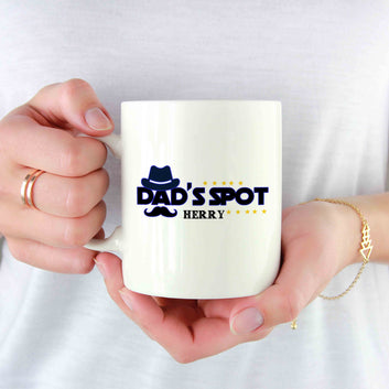 Dad's Spot Mug, Personalized Dad Mug, Father's Day Gifts, Dad Gift, Grandpa Present, Gifts for Him, Custom Name Mug, Mug For Gifts
