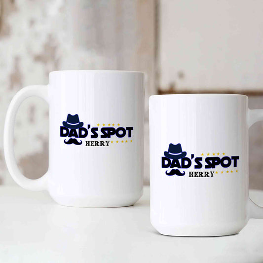 Dad's Spot Mug, Personalized Dad Mug, Father's Day Gifts, Dad Gift, Grandpa Present, Gifts for Him, Custom Name Mug, Mug For Gifts
