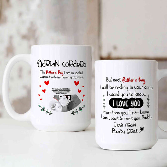 Personalized Mug For Dad, Expecting Dad Gift, Father's Day Mug, Soon To Be Daddy Mug, Custom Ultrasound Mug, Baby Announcement, Gift For New Dad