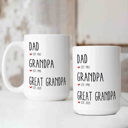 New Great Grandpa Mug, Dad to Great Grandpa Mug, Pregnancy Announcement Mug, Father's Day Gift Grandpa, New Grandpa Mug, Custom Name Mug