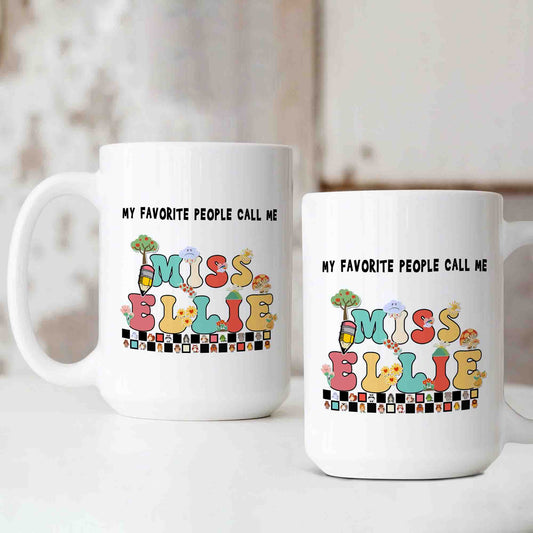 Personalized Name Mug, My Favorite People Call Me Miss Mug, Animal Mug, Teacher Mug, Mug For Teacher, Best Gift Mug For Teacher