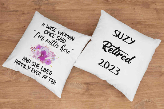 Persoanlized Retired Pillow, Retirement Pillow, Retired Pillow, Custom Name Pillow, Ritired Gift, Pillow For Retired