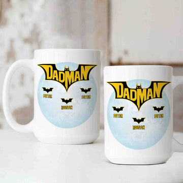 Personalized Batman Mug, Dadman Mug, Batman Mug, Superhero Mug, Father Mug, Custom Name Mug, Family Mug, Father's Day Mug, Gift Ideas For Dad