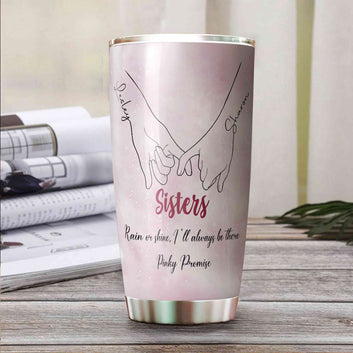 Personalized Sisters Tumbler, Sisters Tumbler, Holding Hand Tumbler, Best Sister Gift, Sisters Birthday Gifts, Custom Name Tumbler, Sister Gift, Long Distance Sisters Gift