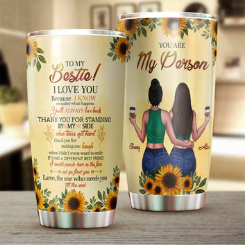Personalized Bestie Tumbler, To My Bestie Tumbler, Best Friend Tumbler, Sunflower Tumbler, Bestie Christmas Gifts, Best Friend Gift, Soul Sister Gift, Friendship Gift, Gift For Bestie
