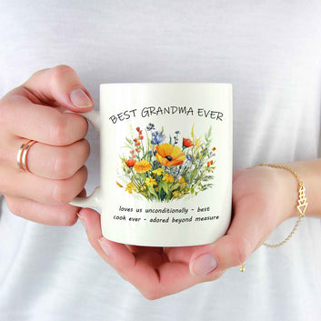 Personalized Floral Grandma Mug, Best Grandma Ever Mug, Grandma Mug, Funny Grandma Mug, Grandma Gifts, Mother's Day Gift, Gift From Grandkids, New Grandma Gift