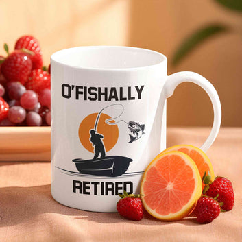 Ofishally Retired Mug, Fishing Retirement Gift, Fishing Mug, Fishing Retirement Mug, Dad Mug, Retirement Gift for Men, Fishing Gifts for Him