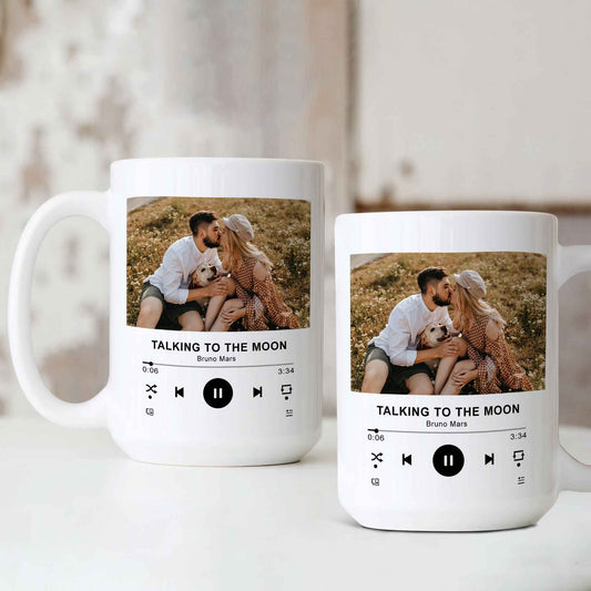 Personalized Couple Mug, Music Player Mug, Music Song Mug, Custom Photo Mug, Custom Music Mug, Anniversary Gift, Birthday Gift, Gift for Couples