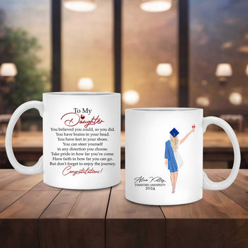 Personalized Graduation Mug, Gift for Daughter, Gift for Graduate, Custom Grad Mugs, Grad Gifts, Senior Graduation Gift, Graduation Gift for Her