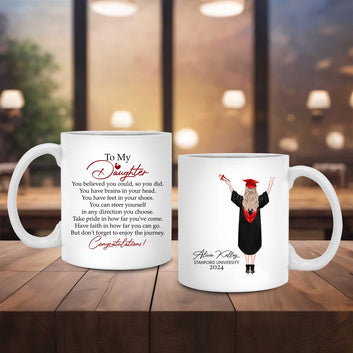 Personalized Graduation Mug, Gift for Daughter, Gift for Graduate, Custom Grad Mugs, Grad Gifts, Senior Graduation Gift, Graduation Gift for Her