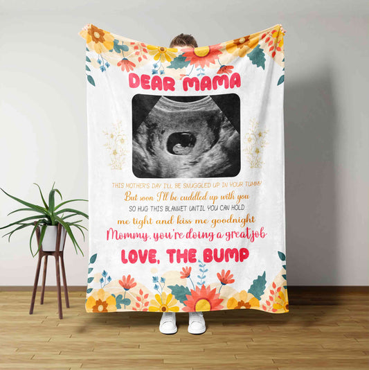 Dear Mommy Blanket, Ultrasound Blanket, Mother Blanket, Family Blanket, Custom Name Blanket, Custom Image Blanket