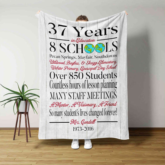 Personalized Retirement Blanket, Teacher Retirement Blanket, Retirement Gift Ideas For Teacher, Retirement Gifts