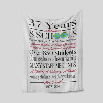 Personalized Retirement Blanket, Teacher Retirement Blanket, Retirement Gift Ideas For Teacher, Retirement Gifts