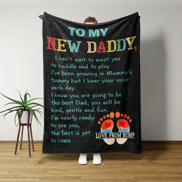 Personalized To My New Daddy Blanket, Daddy Blanket, Fathers Blanket, Custom Name Blanket, Blanket for New Dad, Gift for Fathers Day
