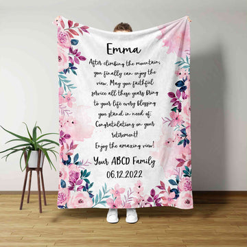 Personalized Retirement Blanket, Great Colleague Blanket, Flower Blanket, Blanket For Retirement, Best Retirement Gifts, Friend Gift