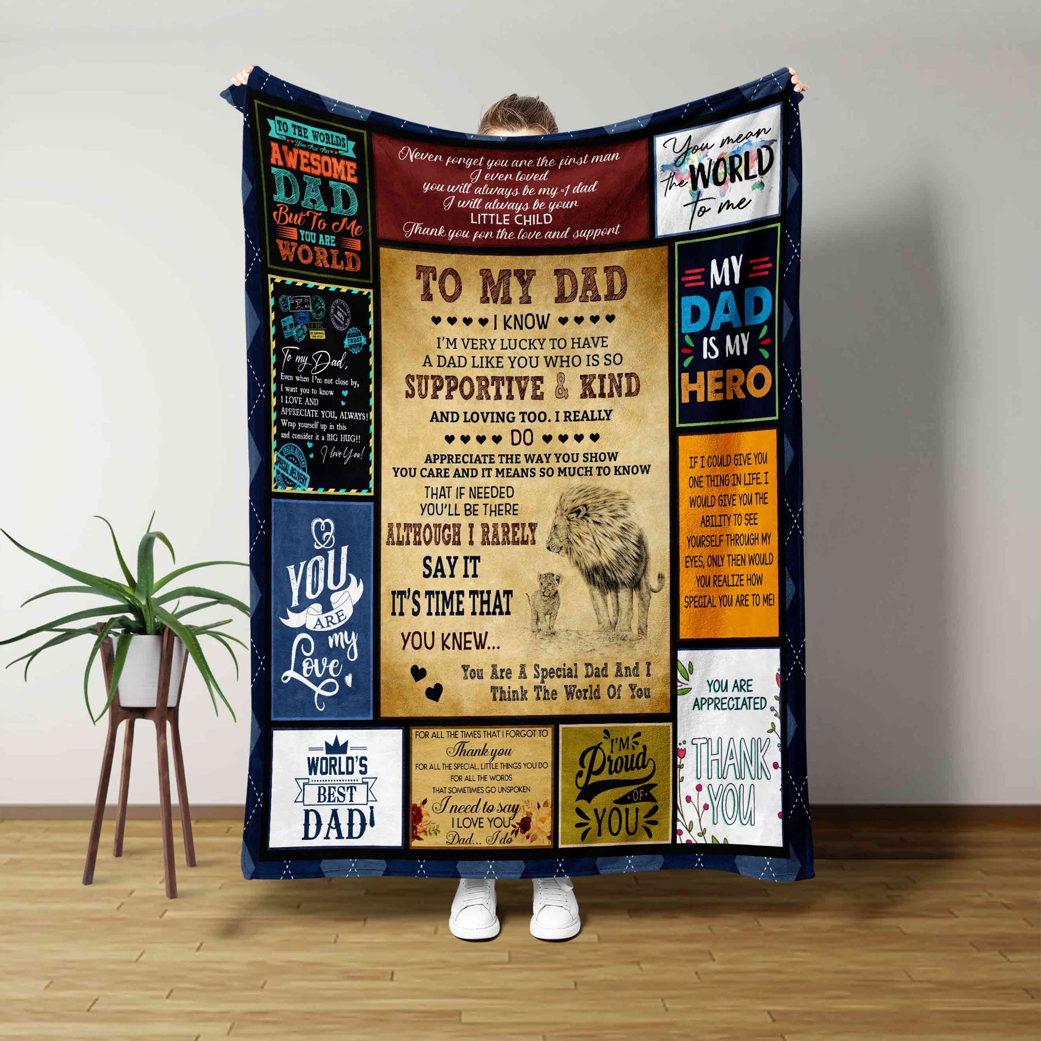 Personalized To My Dad Blanket, Father's Day Blanket, Father's Day Gift Idea, Dad Birthday Gift, Gift from Daughter, Gift for Dad