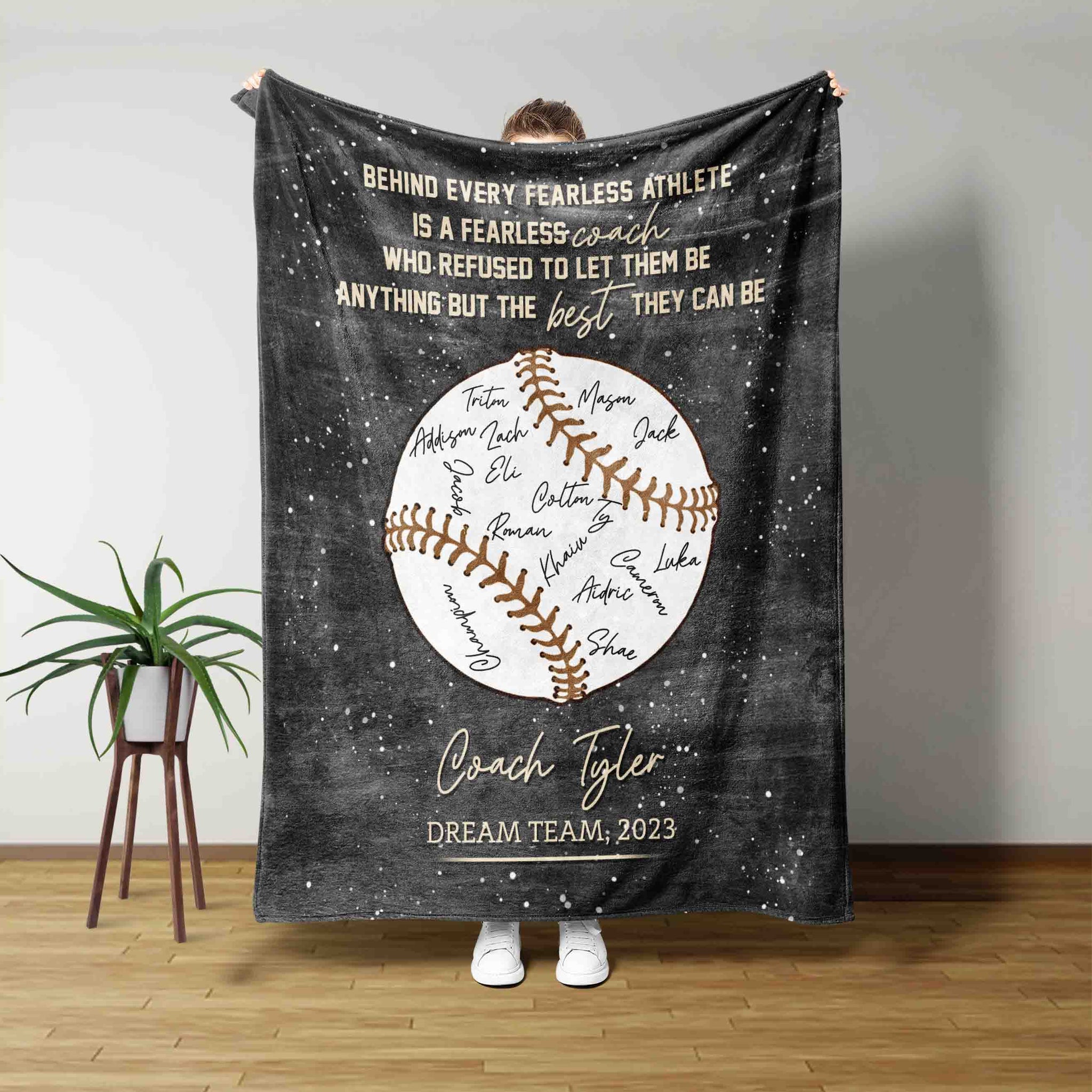 Baseball Blanket, Softball Blanket, Coach Blanket, Thank You Baseball Coach Blanket, Baseball Team Gift For Coach Blanket, Custom Name Blanket, Best Gift Blanket For Coach